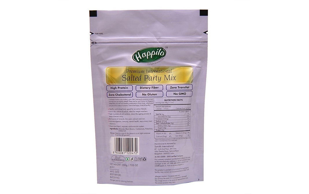 Happilo Premium International Salted Party Mix   Pack  200 grams